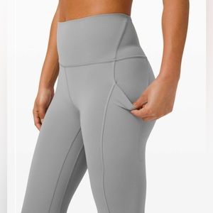 lululemon high rise align leggings 25" with pockets - rhino grey - size 4